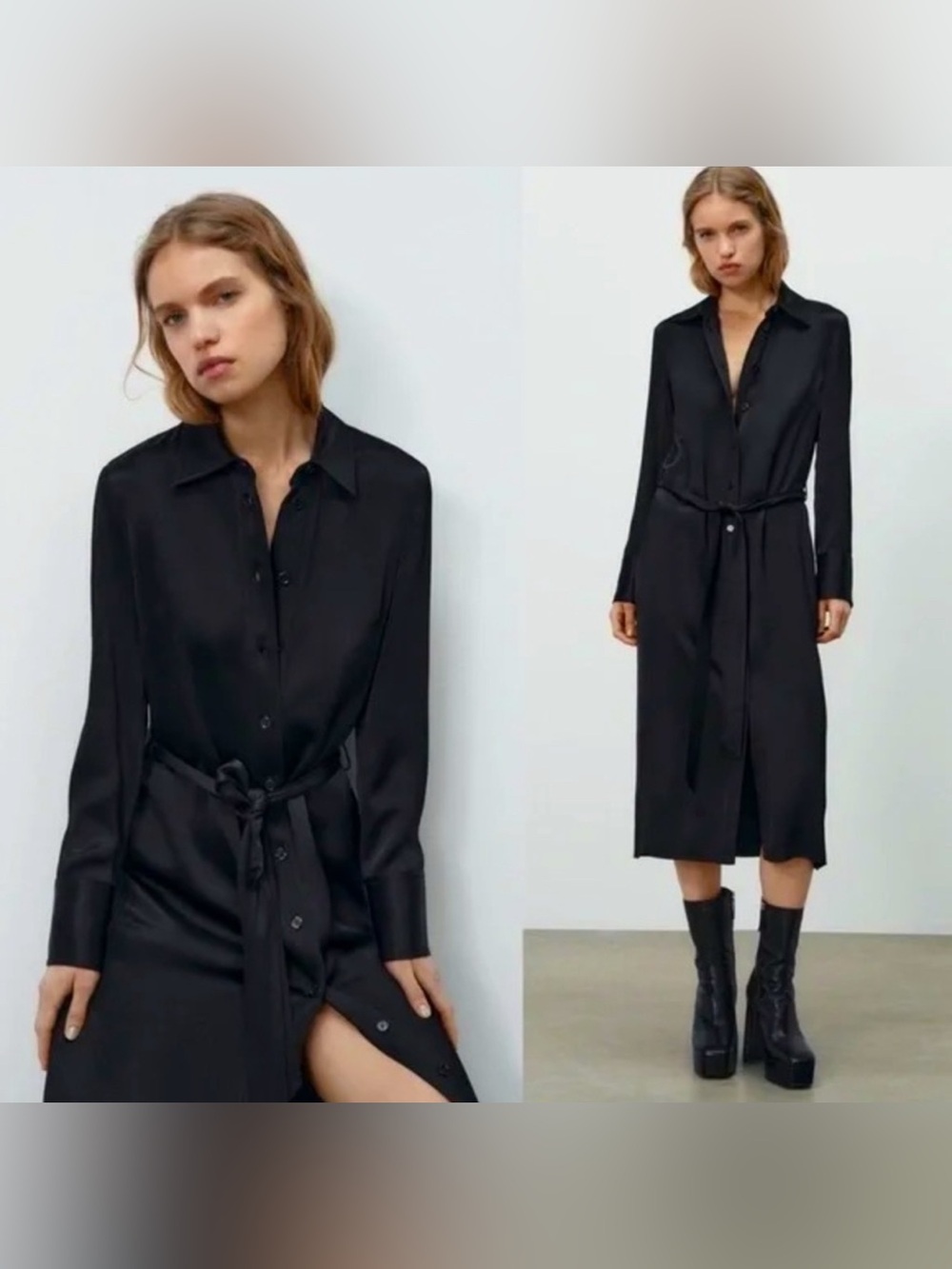 Zara satin effect midi dress